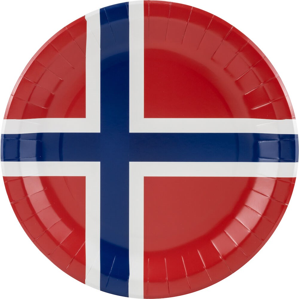 PAPPTALLERKEN NORSKE FLAGG &#216;27 8PK