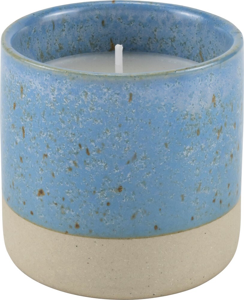 Duftlys, blå keramikkrukke