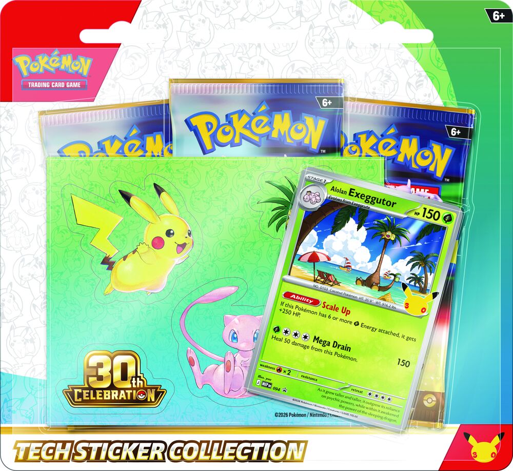 Pokemon Blister Tech Sticker Collection Alolan Exeggutor & Lucario 30th