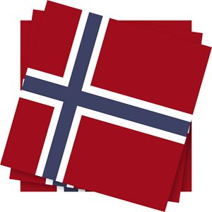 Servietter Norsk flagg, 20pk 33x33cm