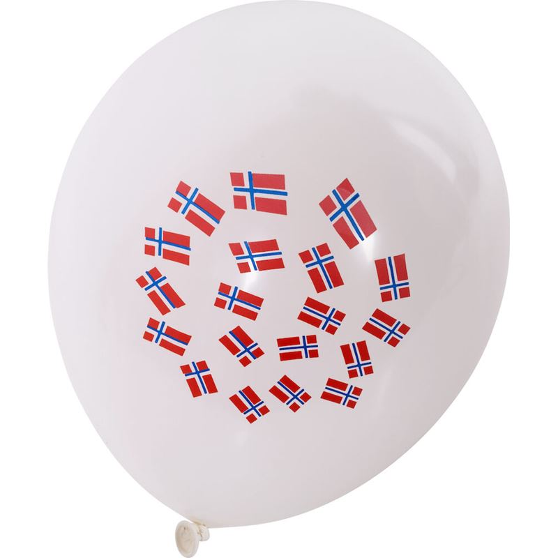 BALLONGER NORSK FLAGG 8PK LATEKS