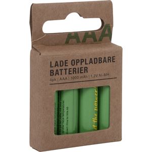 Batterier, LADE Oppladbare 4xAAA