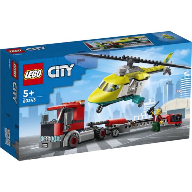 LEGO CITY TRAILER MED REDNINGSHELIKOPTER