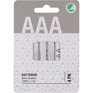 AAA_LR03 Alkalisk batteri 4pk
